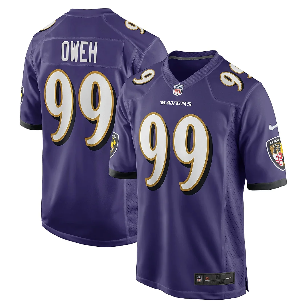 Zennovawear Men's Baltimore Ravens Odafe Oweh Purple Game Player Jersey