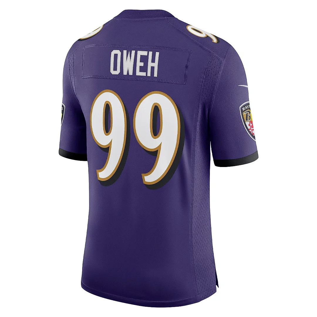 Zennovawear Men's Baltimore Ravens Odafe Oweh Purple Vapor Limited Jersey