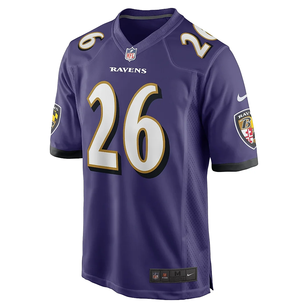 Zennovawear Men's Baltimore Ravens Rasheen Ali Purple Team Game Jersey