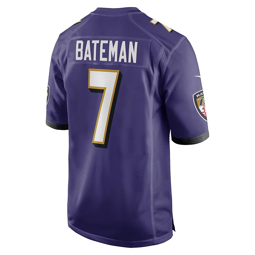 Zennovawear Men's Baltimore Ravens Rashod Bateman Purple Game Player Jersey
