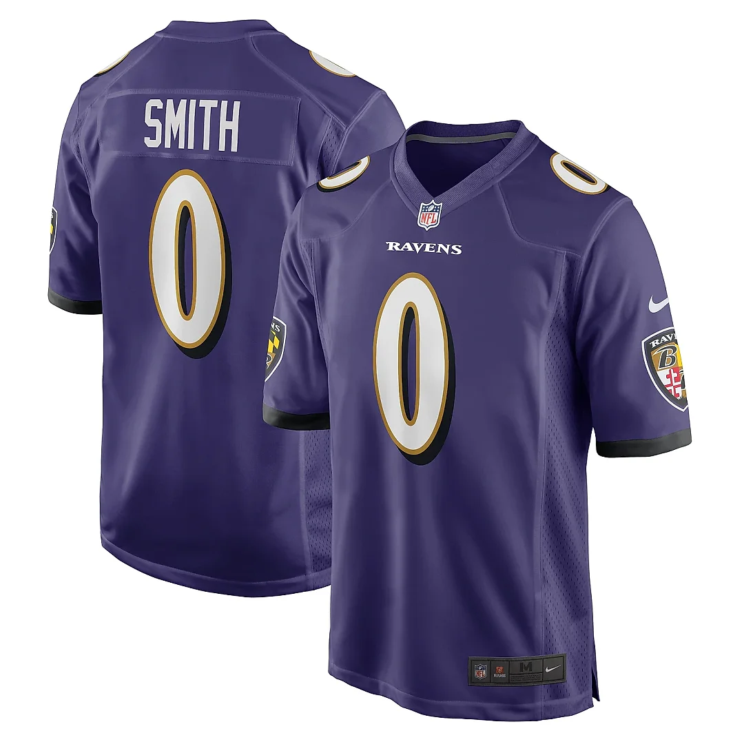 Zennovawear Men's Baltimore Ravens Roquan Smith Purple Team Game Jersey