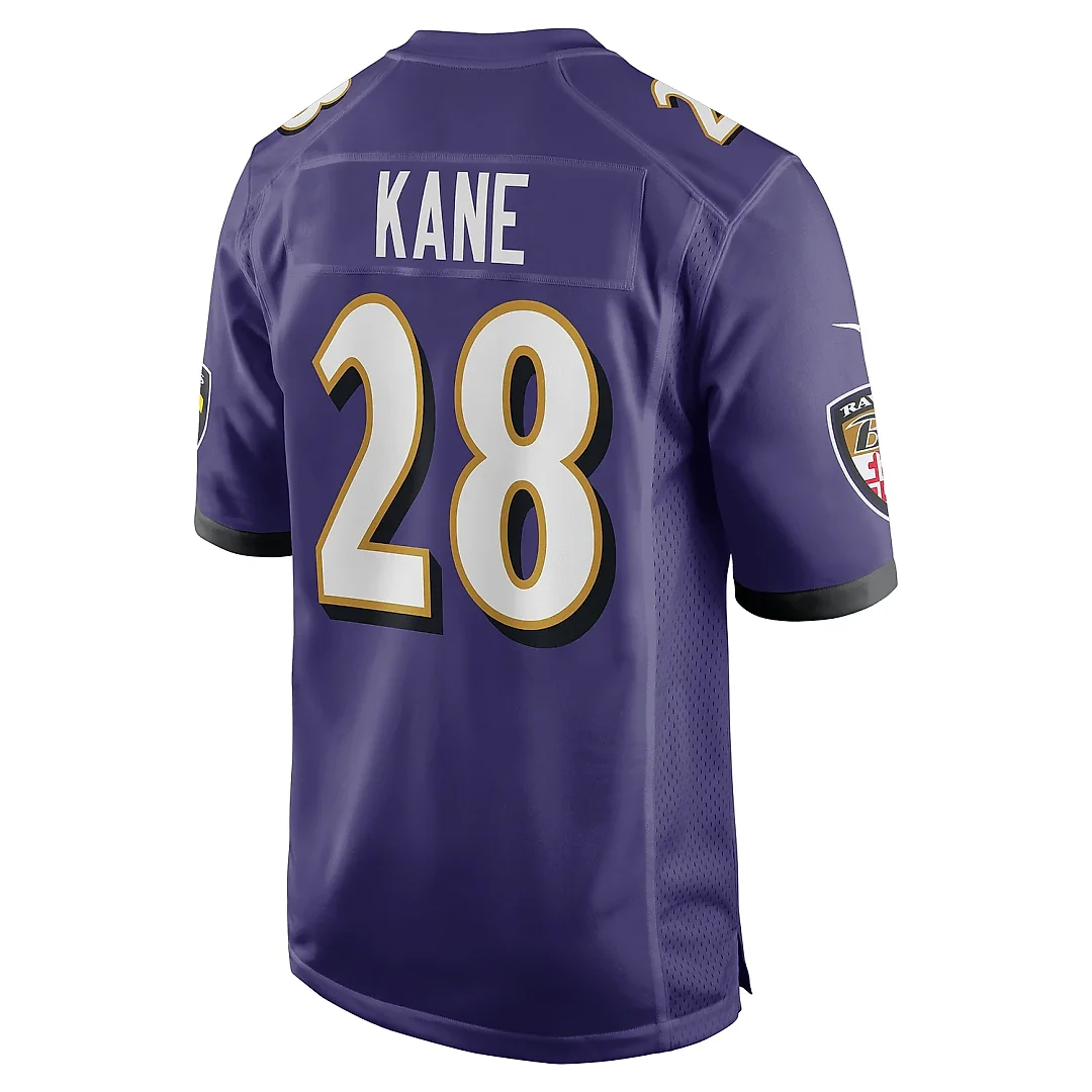 Zennovawear Men's Baltimore Ravens Sanoussi Kane Purple Team Game Jersey