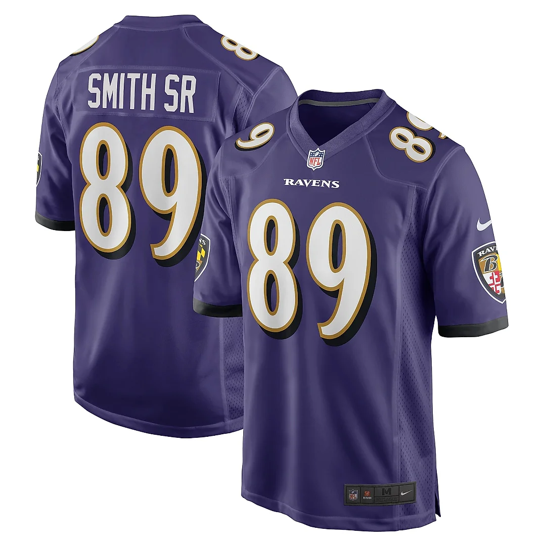 Zennovawear Men's Baltimore Ravens Steve Smith Sr. Purple Retired Player Game Jersey