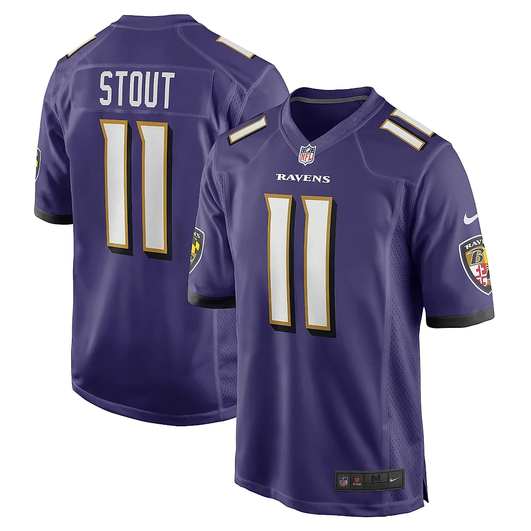 Zennovawear Men's Baltimore Ravens Stout Purple Player Game Jersey