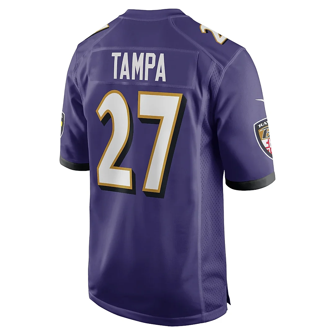 Zennovawear Men's Baltimore Ravens T.J. Tampa Purple Team Game Jersey