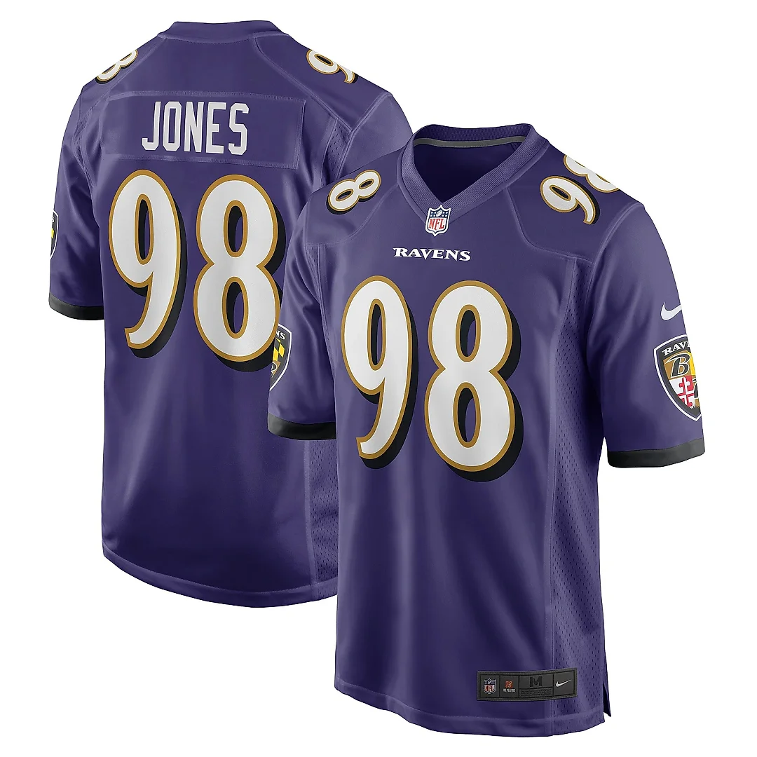 Zennovawear Men's Baltimore Ravens Travis Jones Purple Player Game Jersey