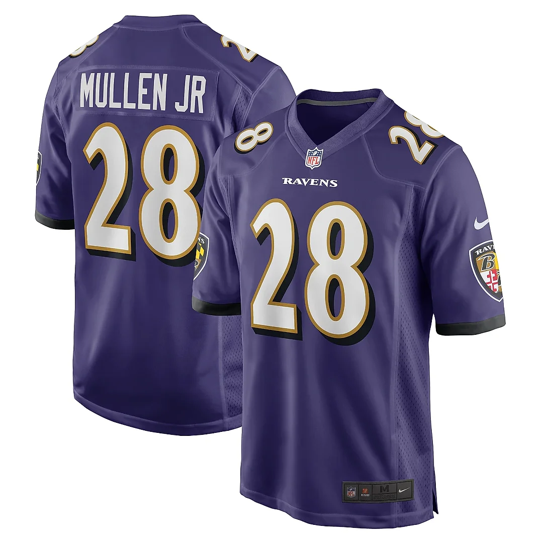Zennovawear Men's Baltimore Ravens Trayvon Mullen Jr. Purple Team Game Jersey