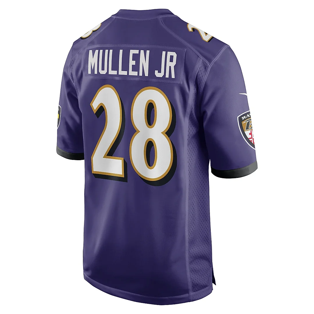 Zennovawear Men's Baltimore Ravens Trayvon Mullen Jr. Purple Team Game Jersey