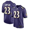 Zennovawear Men's Baltimore Ravens Trenton Simpson Purple Team Game Jersey