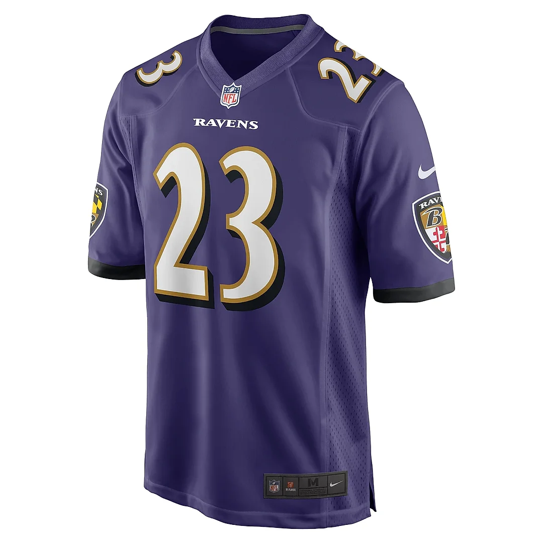 Zennovawear Men's Baltimore Ravens Trenton Simpson Purple Team Game Jersey