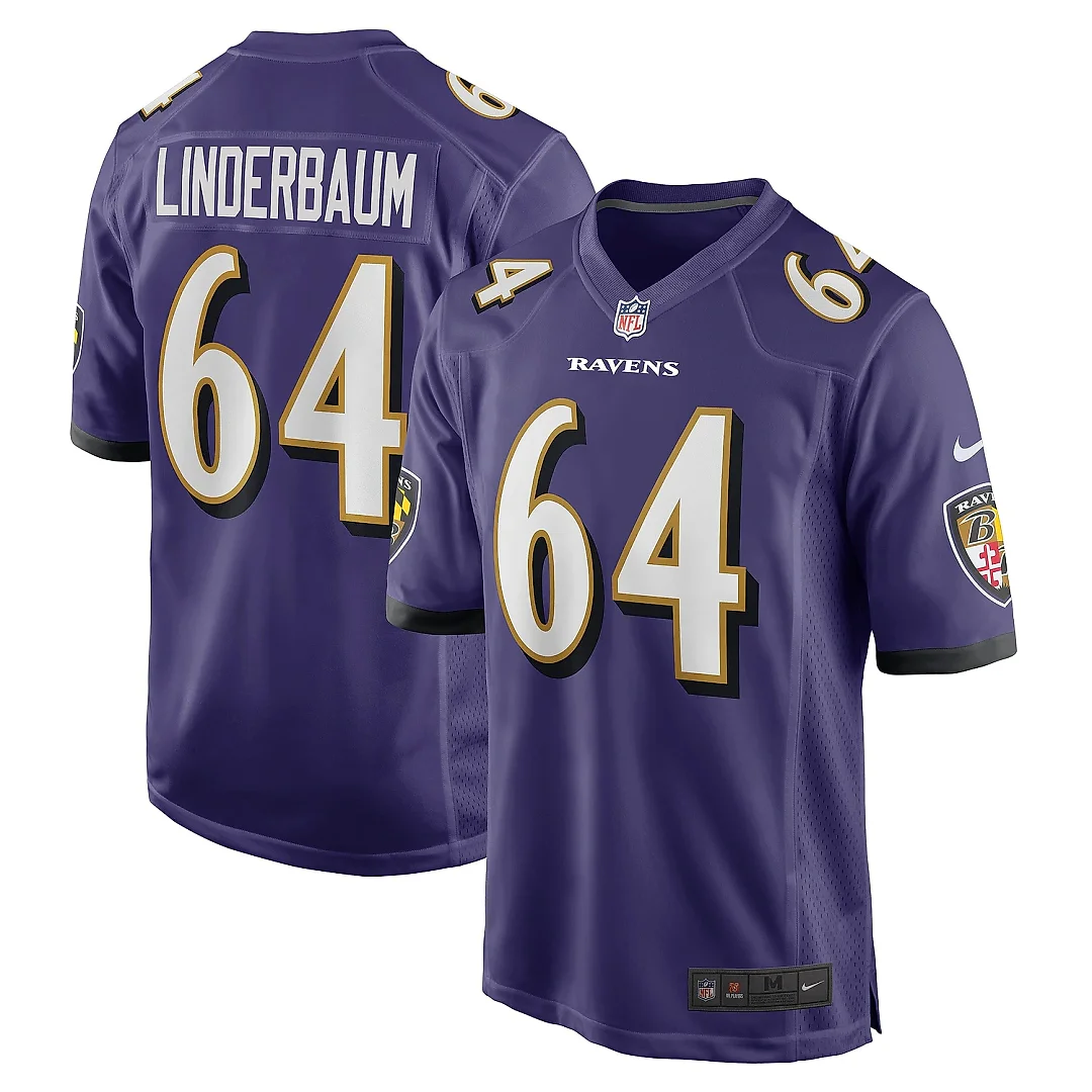 Zennovawear Men's Baltimore Ravens Tyler Linderbaum Purple Player Game Jersey