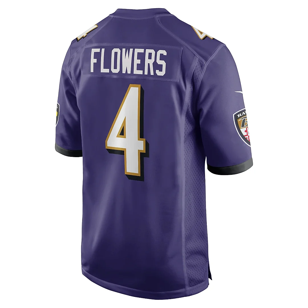 Zennovawear Men's Baltimore Ravens Zay Flowers Purple Game Jersey