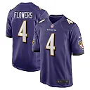 Zennovawear Men's Baltimore Ravens Zay Flowers Purple Game Jersey