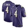 Zennovawear Men's Baltimore Ravens Zay Flowers Purple Game Jersey
