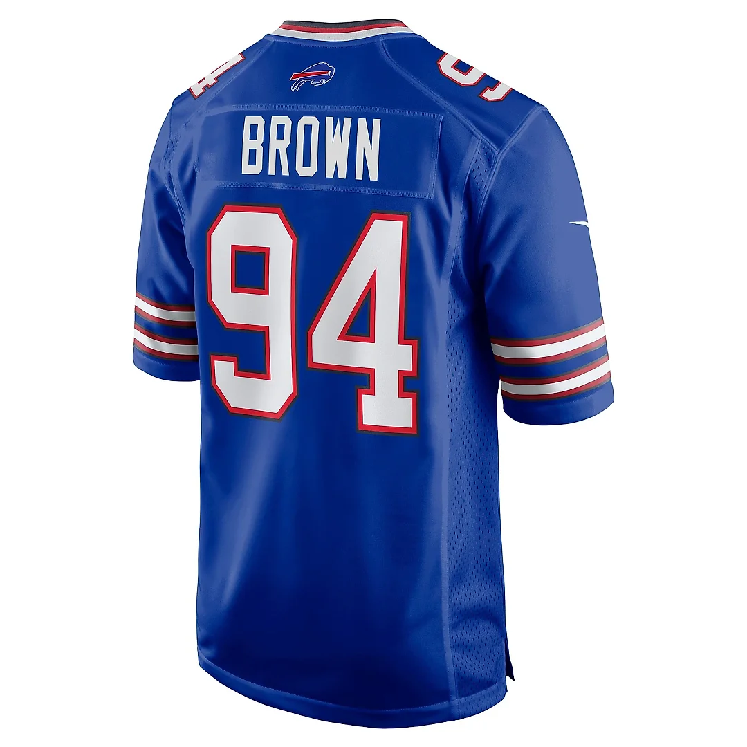 Zennovawear Men's Buffalo Bills Andrew Brown Royal Game Jersey