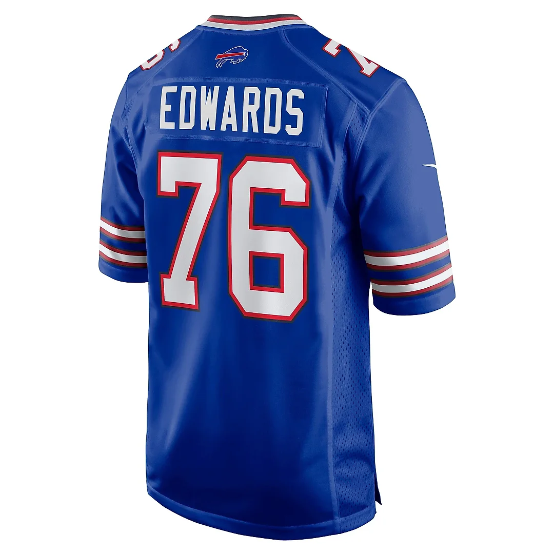 Zennovawear Men's Buffalo Bills David Edwards Royal Game Jersey
