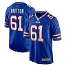 Zennovawear Men's Buffalo Bills Gunner Britton Royal Game Jersey