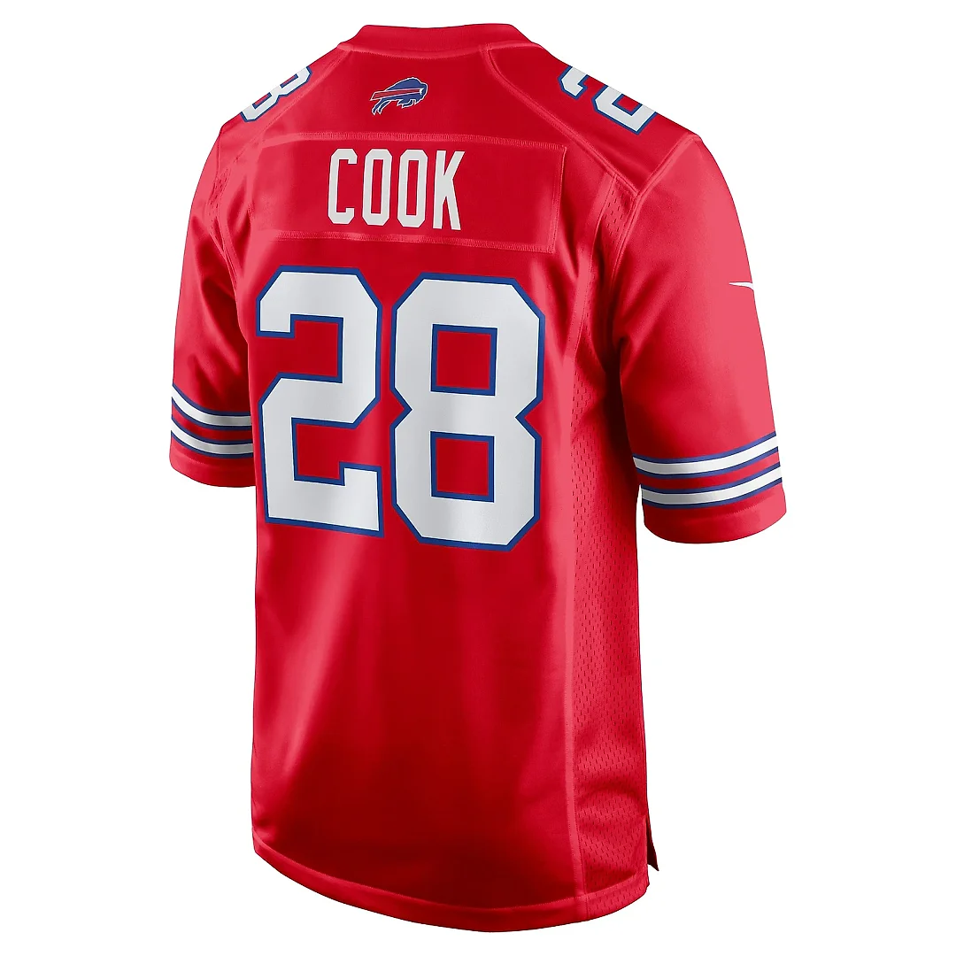Zennovawear Men's Buffalo Bills James Cook Red Alternate Game Jersey
