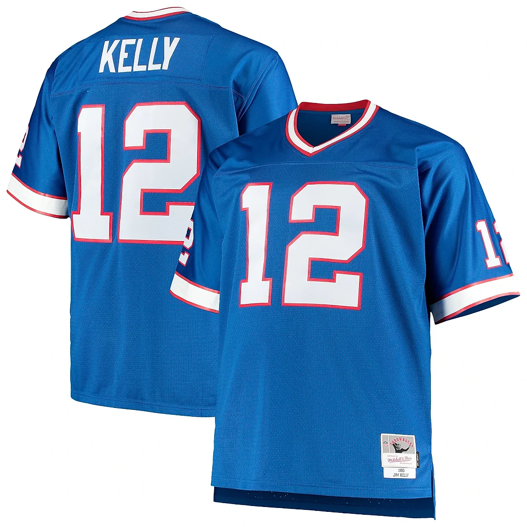 Zennovawear Men's Buffalo Bills Jim Kelly Mitchell & Ness Royal Big & Tall 1990 Retired Player Jersey
