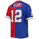 Zennovawear Men's Buffalo Bills Jim Kelly Mitchell & Ness Royal/Red Big & Tall Split Legacy Retired Player Jersey