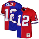 Zennovawear Men's Buffalo Bills Jim Kelly Mitchell & Ness Royal/Red 1990 Split Legacy Jersey