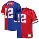 Zennovawear Men's Buffalo Bills Jim Kelly Mitchell & Ness Royal/Red Big & Tall Split Legacy Retired Player Jersey