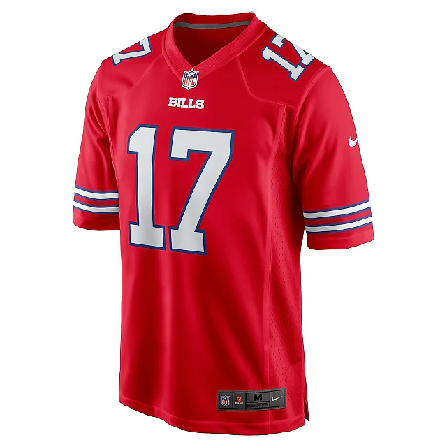 Zennovawear Men's Buffalo Bills Josh Allen Red Alternate Game Jersey