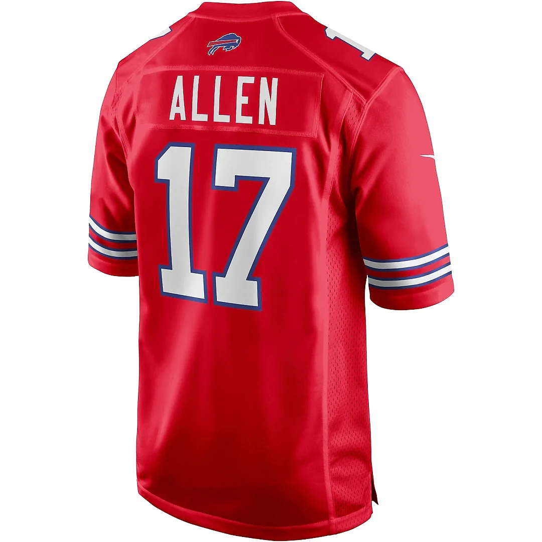 Zennovawear Men's Buffalo Bills Josh Allen Red Alternate Game Player Jersey