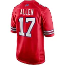 Zennovawear Men's Buffalo Bills Josh Allen Red Alternate Game Player Jersey
