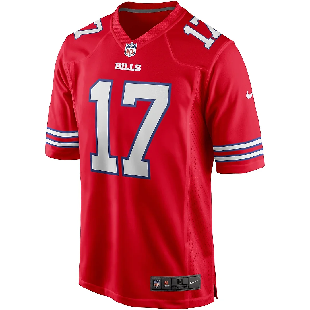Zennovawear Men's Buffalo Bills Josh Allen Red Alternate Game Player Jersey