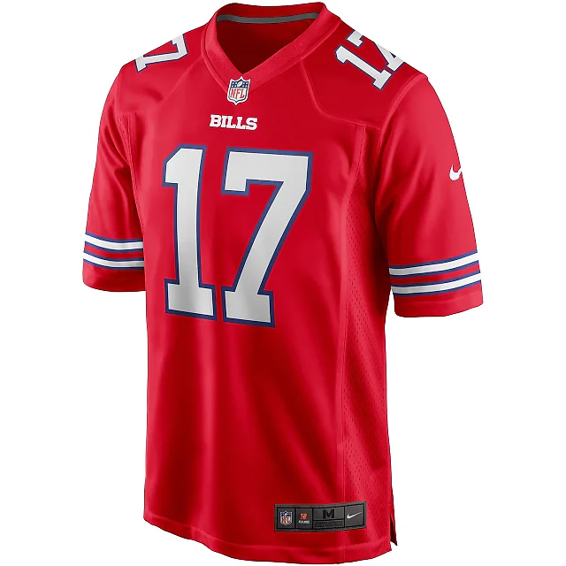 Zennovawear Men's Buffalo Bills Josh Allen Red Alternate Game Player Jersey