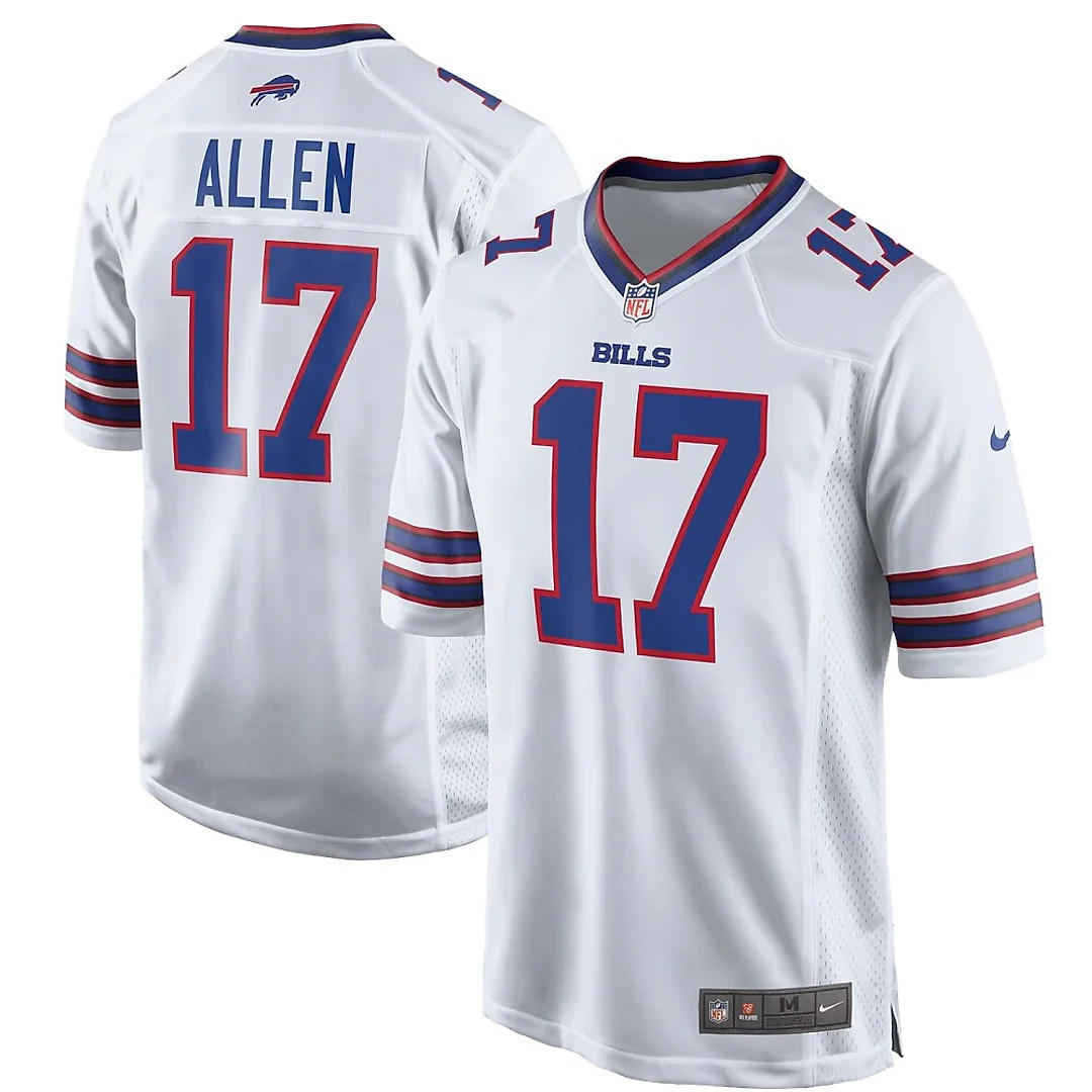 Zennovawear Men's Buffalo Bills Josh Allen White Game Player Jersey