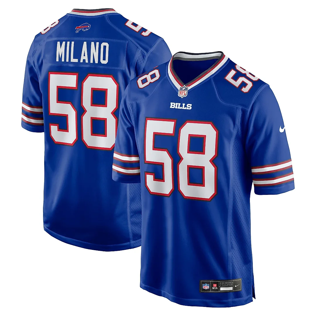 Zennovawear Men's Buffalo Bills Matt Milano Royal Game Player Jersey