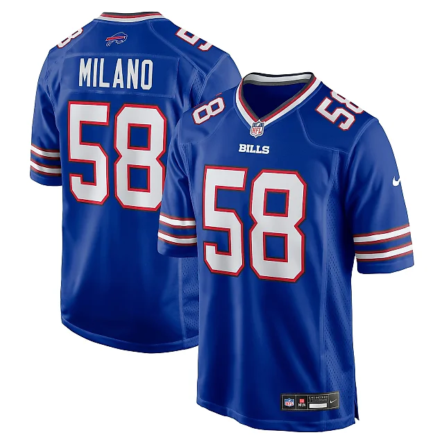 Zennovawear Men's Buffalo Bills Matt Milano Royal Game Player Jersey