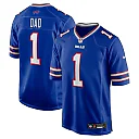 Zennovawear Men's Buffalo Bills Number 1 Dad Royal Game Jersey