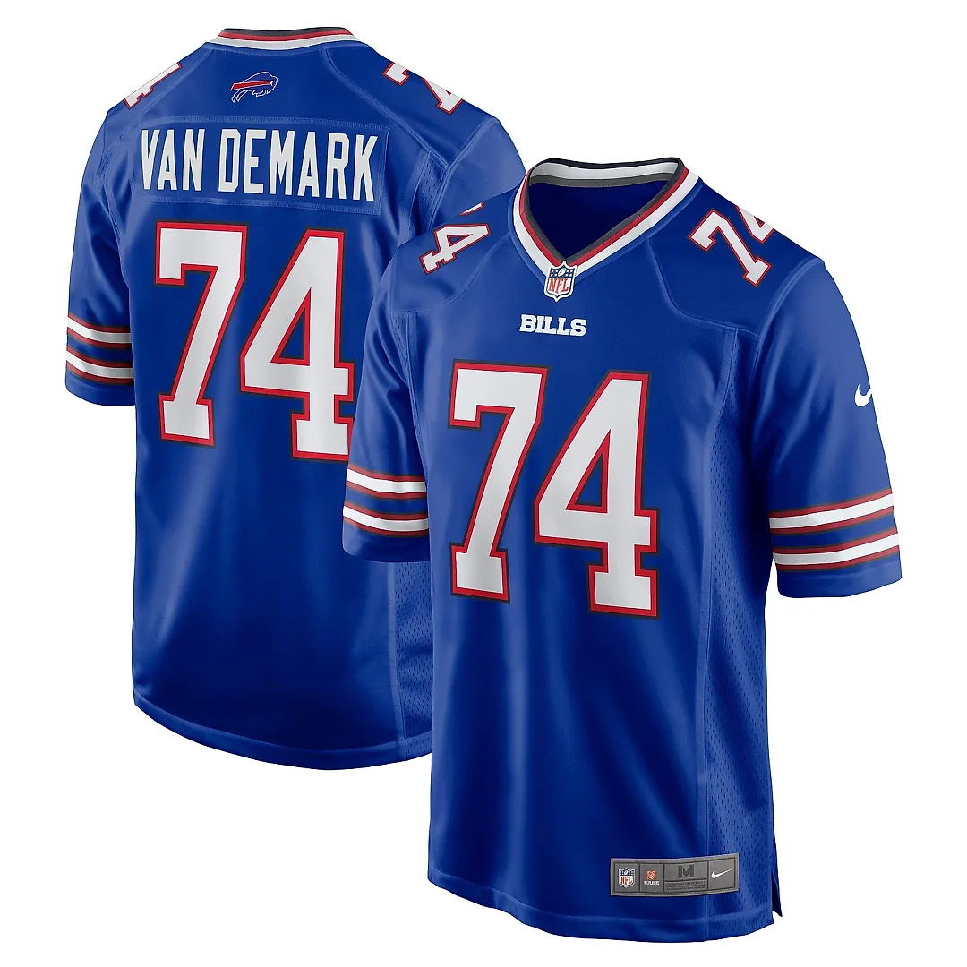 Zennovawear Men's Buffalo Bills Ryan Van Demark Royal Game Player Jersey