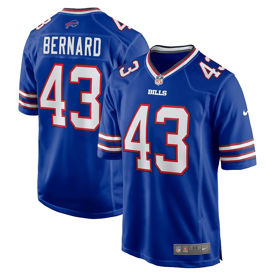 Zennovawear Men's Buffalo Bills Terrel Bernard Royal Game Player Jersey