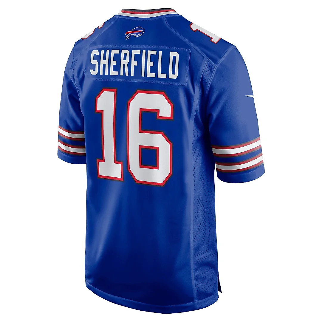 Zennovawear Men's Buffalo Bills Trent Sherfield Royal Game Player Jersey