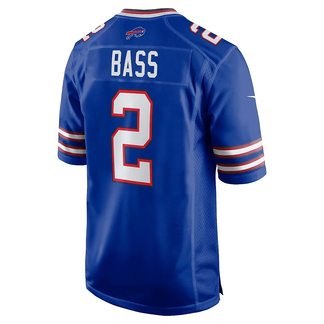 Zennovawear Men's Buffalo Bills Tyler Bass Royal Game Player Jersey