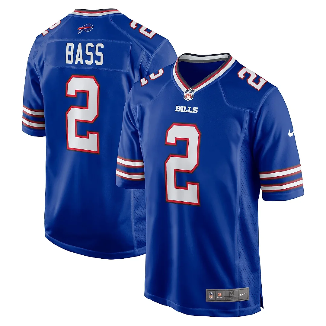 Zennovawear Men's Buffalo Bills Tyler Bass Royal Game Player Jersey