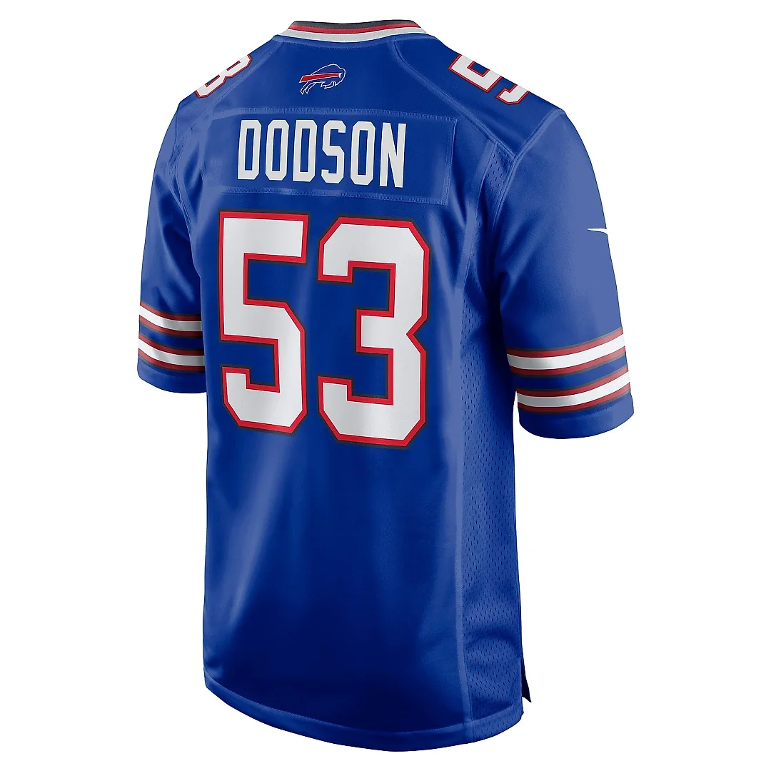 Zennovawear Men's Buffalo Bills Tyrel Dodson Royal Game Player Jersey