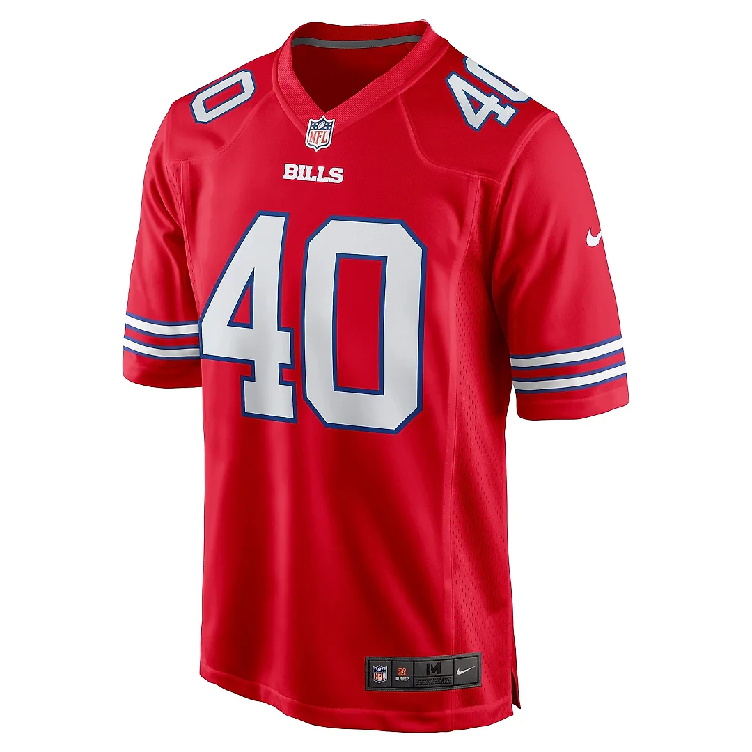 Zennovawear Men's Buffalo Bills Von Miller Red Alternate Game Jersey