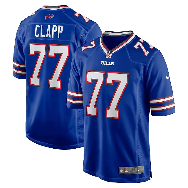 Zennovawear Men's Buffalo Bills Will Clapp Royal Game Jersey