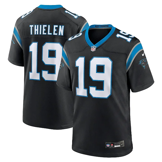 Zennovawear Men's Carolina Panthers Adam Thielen Black Team Game Jersey