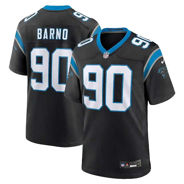 Zennovawear Men's Carolina Panthers Amare Barno Black Team Game Jersey