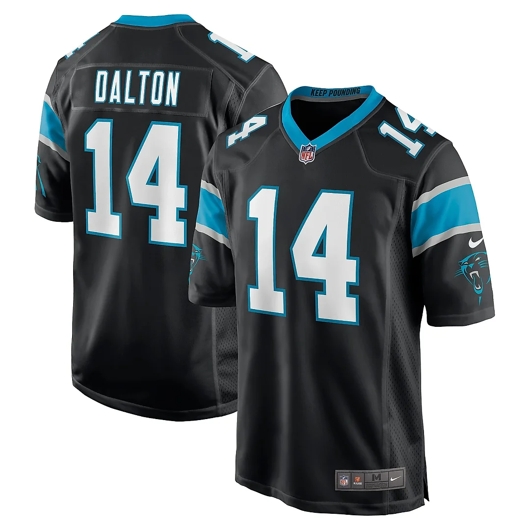 Zennovawear Men's Carolina Panthers Andy Dalton Black Game Player Jersey