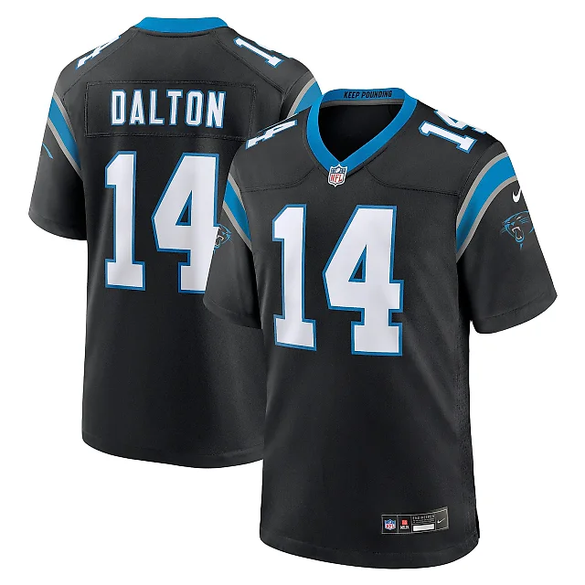 Zennovawear Men's Carolina Panthers Andy Dalton Black Team Game Jersey