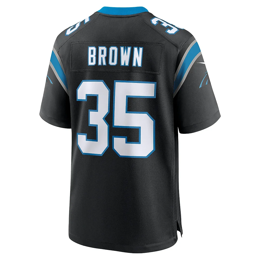 Zennovawear Men's Carolina Panthers Anthony Brown Black Game Jersey