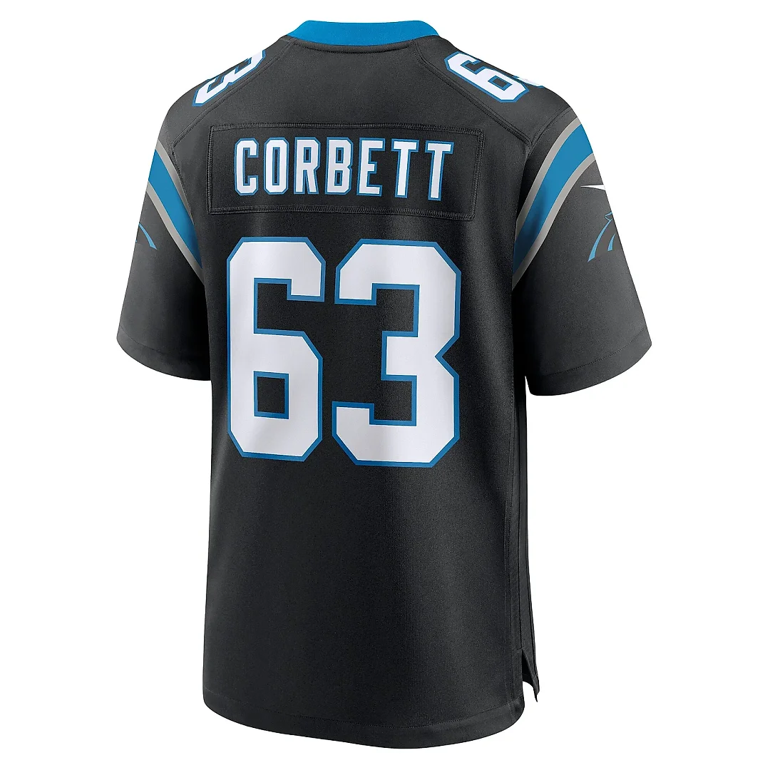 Zennovawear Men's Carolina Panthers Austin Corbett Black Team Game Jersey