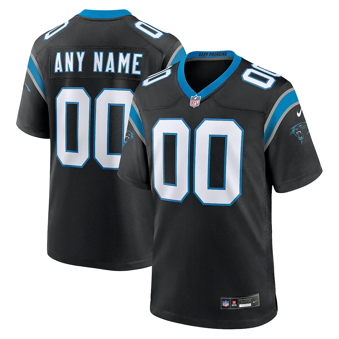 Zennovawear Men's Carolina Panthers Black Custom Game Jersey